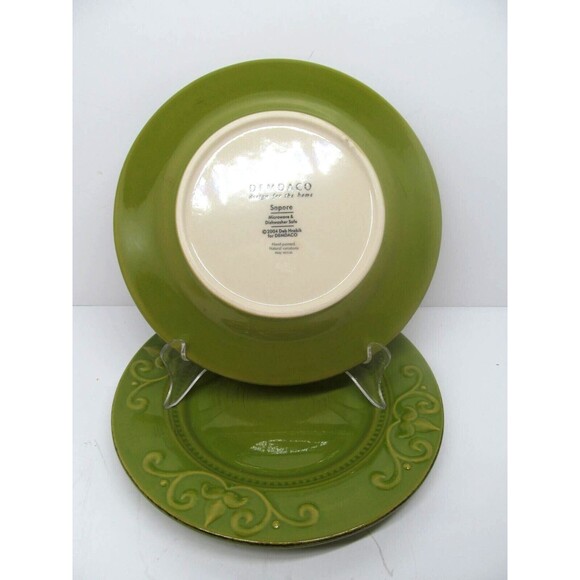 Demdaco Sapore 2004 Deb Hrabik Set Of 2 Hand Painted Green Salad Plates EUC - Picture 4 of 8